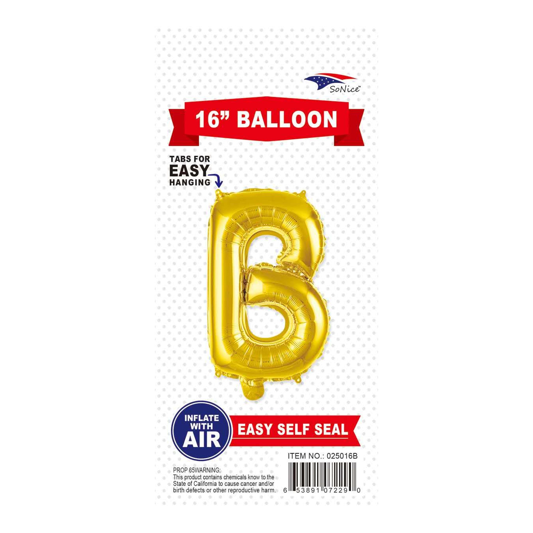 16"Foil Balloon Letter B Gold